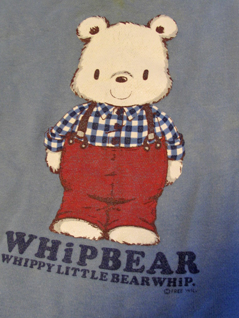WHiP BEAR Rena un мужчина женщина совместного пользования футболка обратная сторона ворсистый именная бирка имеется бирюзовый голубой .. san little Bear - сделано в Японии 