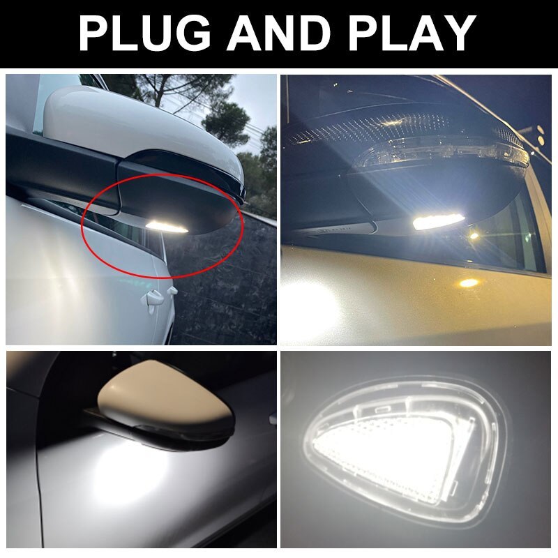 フォルクスワーゲン LED アンダー サイド ミラー ライト パドル ランプ VW ゴルフ カブリオレ トゥーラン パサート 外装 アクセサリー_画像6