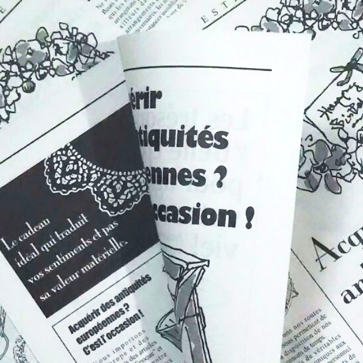 送料無料 30枚 おてごろ価格 フランスの新聞紙風 包装紙 かわいい ラッピングペーパー ニュースペーパー 英字新聞の代わりに_画像4