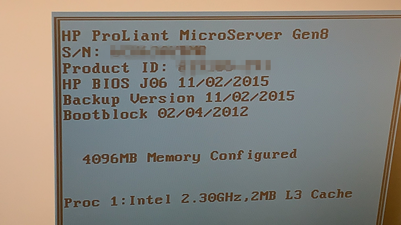 大阪直販 ジャンク現状BIOS起動済★HP ProLiant MicroServer Gen8 Celeron G1610T 4GB HDD無しG220214