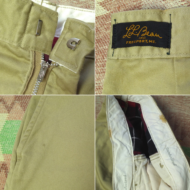 裏ネル 【L.L.Bean】60s Flannel Lined Chino Pants 60年代 筆記体タグ チノパン トラウザーズ LLビーン エルエルビーン ビンテージ 50s70s_画像6