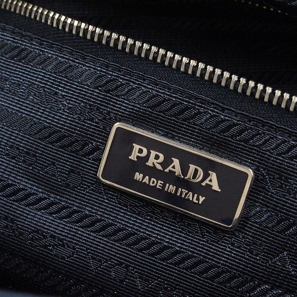 ◆PRADA/プラダ ナイロン×レザー ボストン トラベル ハンド バッグ ネイビー_画像9