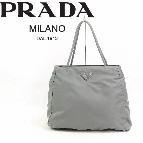 人気新品入荷 ◇PRADA/プラダ ナイロン トート ハンド バッグ グレー