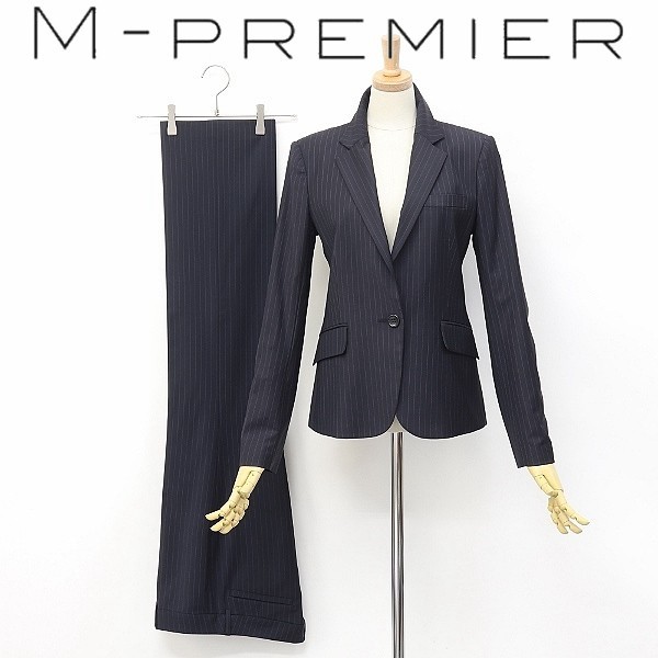 ◇M-PREMIER/エムプルミエ ストレッチ ストライプ柄 1釦 ジャケット