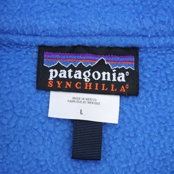 ◆patagonia/パタゴニア 25735 SYNCHILLA シンチラ フリース ハーフジップ プルオーバー ブルー L_画像4