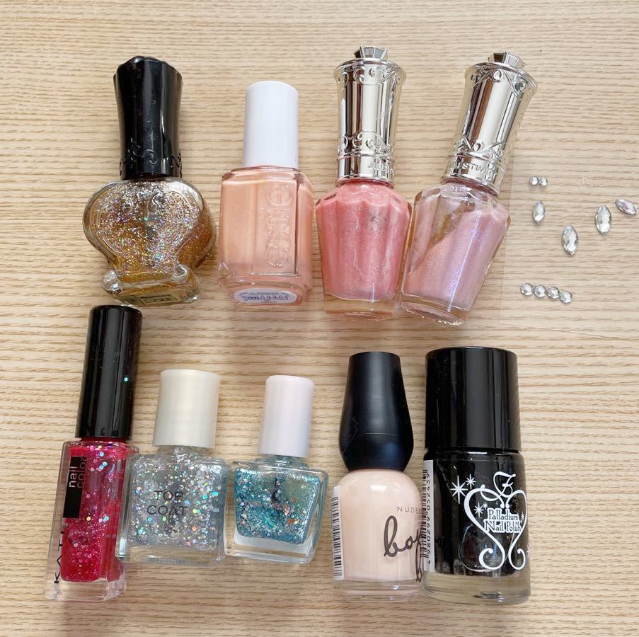  large amount Jill Stuart Anna Sui nail sticker manicure 10 point set nail color nails Rucker nails Ettusais lame pearl pink 