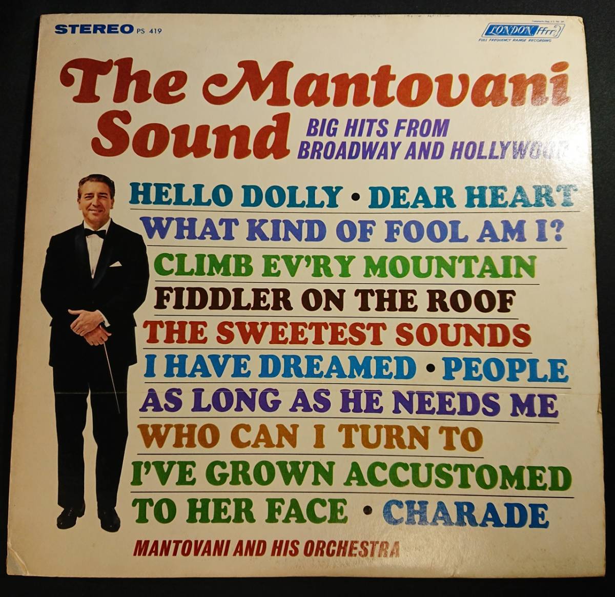 US盤LP 「The Mantovani And His Orchestra - The Mantovani Sound(Big Hits from Broadway & Hollywood)」/マントヴァーニ/PS.419_画像1