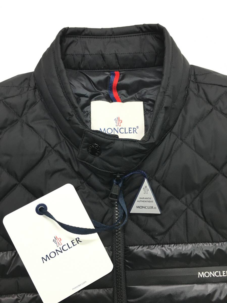 新品 サイズ1 MONCLER ATIU バイカー ライト ダウンジャケット ブラックナイロン モンクレール_画像2