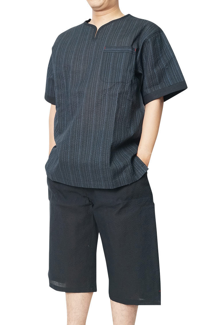 [...] jinbei Home wear ... weave cotton 80% flax 20% long pants black NS-1 3L