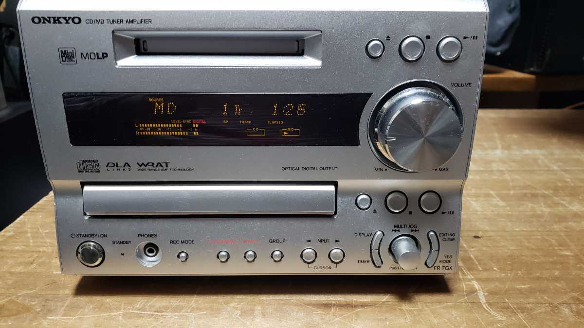 ONKYO CD/MDコンポ　FR-7GX リモコン/アンテナ付　ジャンク