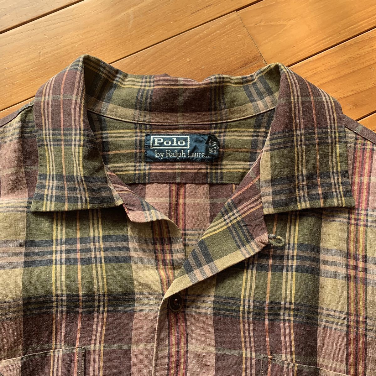 POLO by Ralph Lauren シルクリネン オープンカラー シャツ ポロ