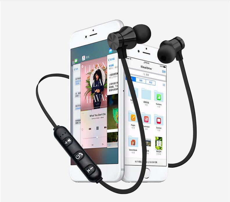 Bluetooth　イヤホン　ワイヤレスイヤホン iPhone　アンドロイド　対応 イヤホンマイク 両耳　USB 充電 高音質 重低音 ブラック_画像2