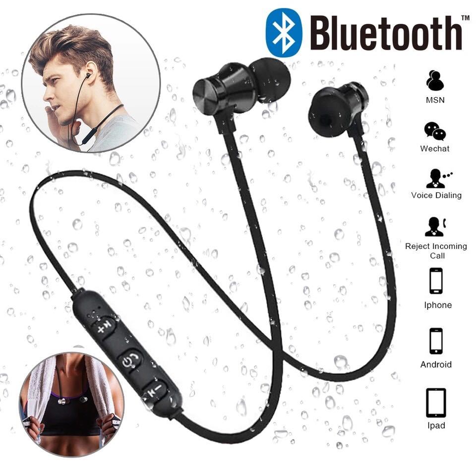 Bluetooth　イヤホン　ワイヤレスイヤホン iPhone　アンドロイド　対応 イヤホンマイク 両耳　USB 充電 高音質 重低音 ブラック_画像1