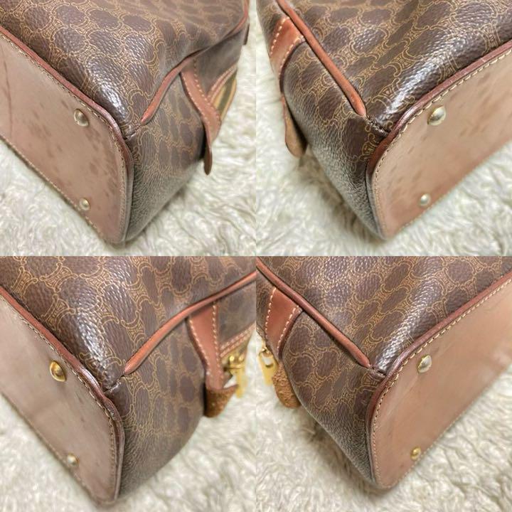 CELINE セリーヌ ハンドバッグ ハーフムーン 半月 マカダム柄
