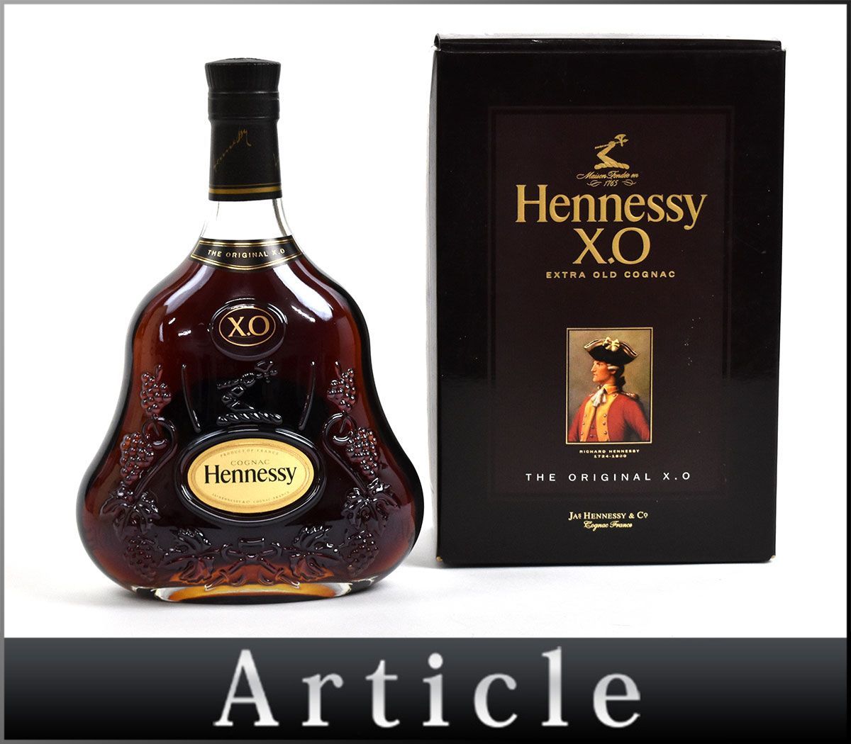 119214古酒〇未開栓 ヘネシー XO 黒キャップ クリアボトル コニャック ブランデー エクストラオールド Hennessy 700ml 40% 箱/ A