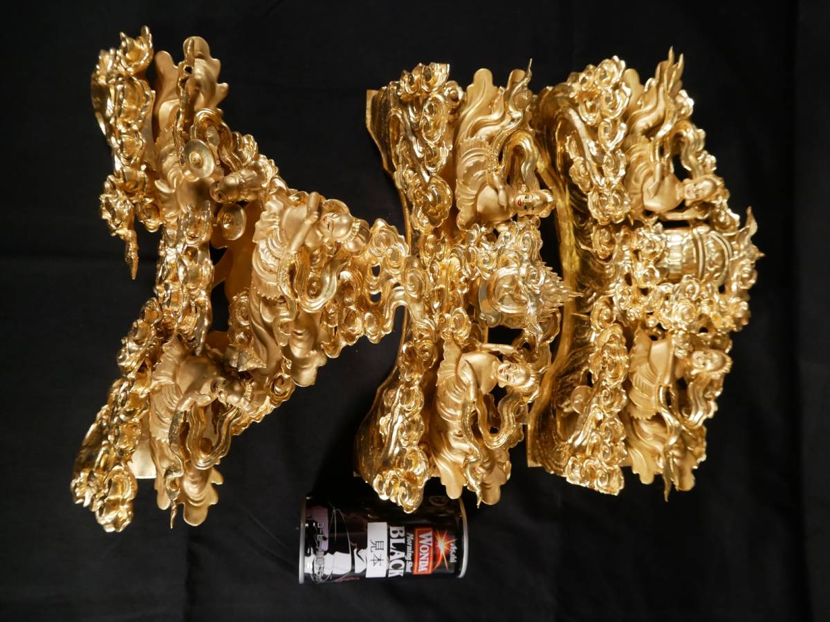 【税込】 【収集品】彫り物 純金箔 木製 仏壇 天女 伝統 手彫品 芸術品 装飾品(ウ1) 3142 M 仏具一般 【税込】 【収集品】彫り物 純金箔 木製 仏壇 天女 伝統 手彫品 芸術品 装飾品(ウ1) 3142 M 仏具一般