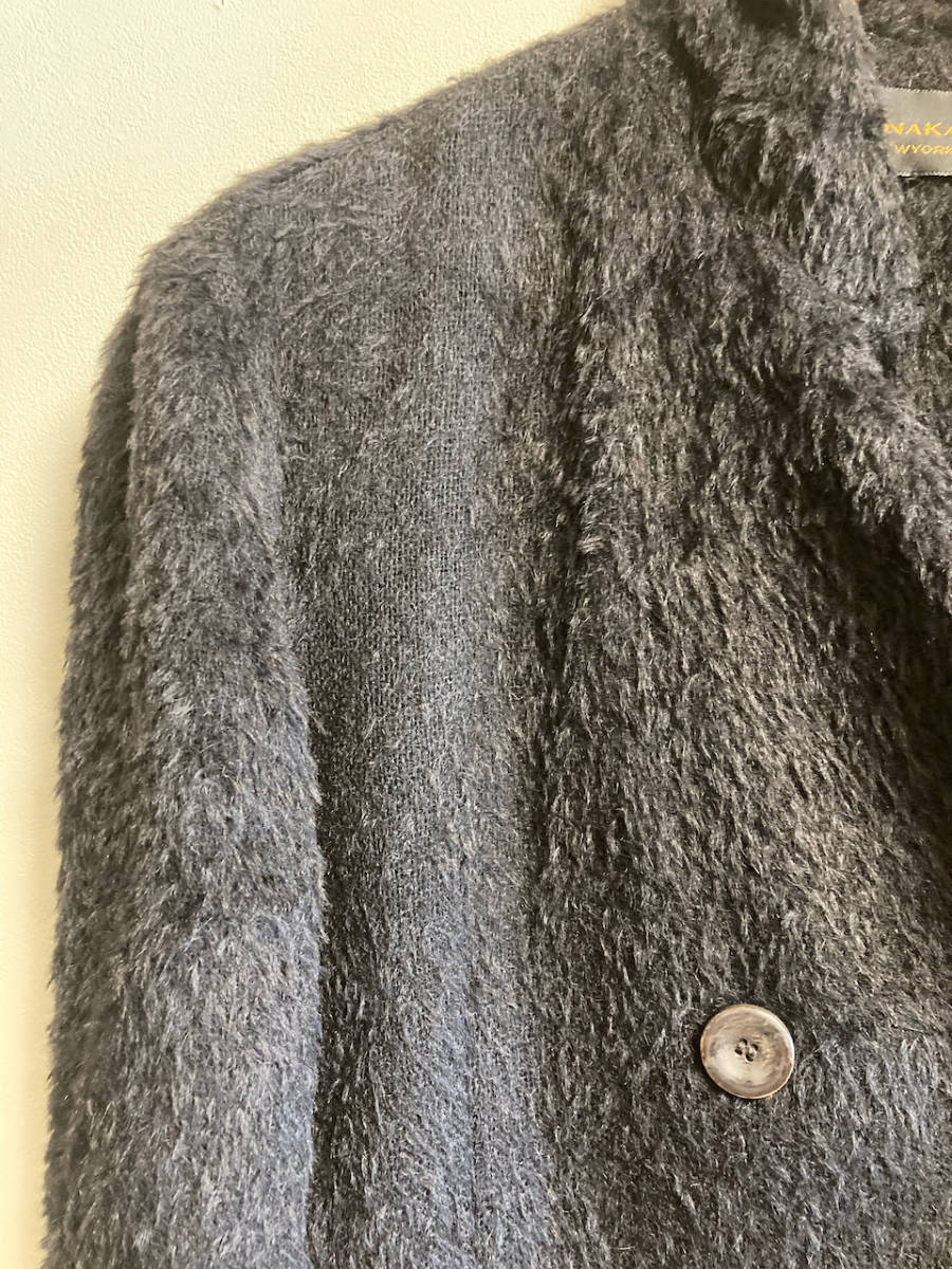 USA made DONNAKARAN Donna Karan mo hair pea coat lady's jacket alpaca 