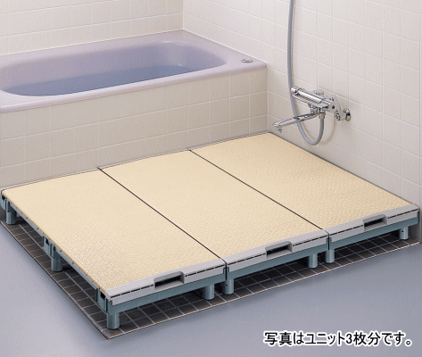 浴室をプチリフォーム。置くだけで床が快適カラリ床に早代わり