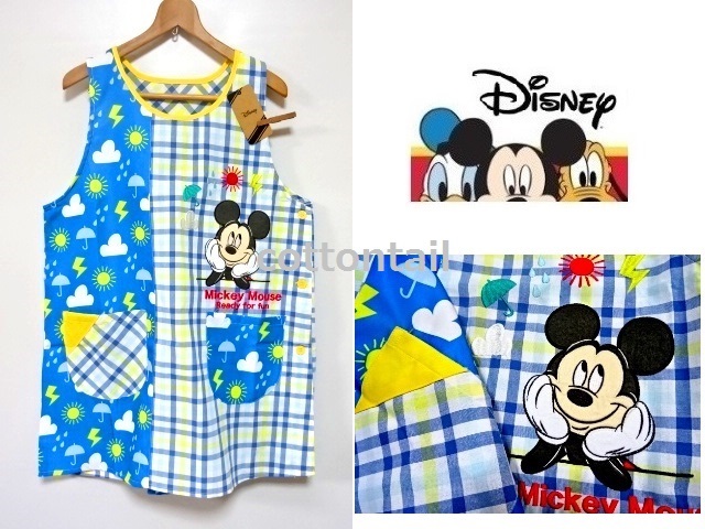 Disney ミッキー エプロン (お天気) キャラクター 保育士エプロン(刺繍・アップリケ)新品即決！4535519156505