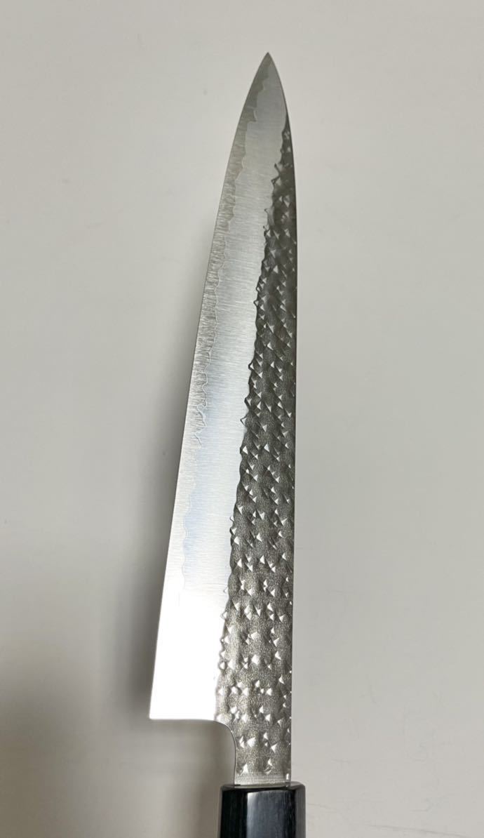 越前黒崎優作 閃光 筋引包丁 240mm 粉末ハイス鋼SG2鎚目打 紫檀 越前黒崎優作 閃光 筋引包丁 240mm 粉末ハイス鋼SG2鎚目打 紫檀