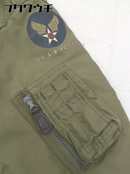 ■ U.S.AIR FORCE ジップアップ　ロゴ　プリント 長袖 ジャケット サイズ36 カーキ メンズ_画像6