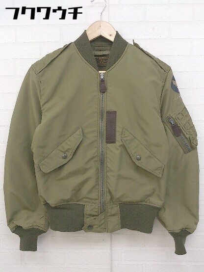 ■ U.S.AIR FORCE ジップアップ　ロゴ　プリント 長袖 ジャケット サイズ36 カーキ メンズ_画像1