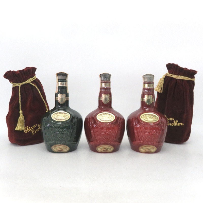 ロイヤルサルート 21年 緑 赤陶器 3本セット 700ml 箱なし www