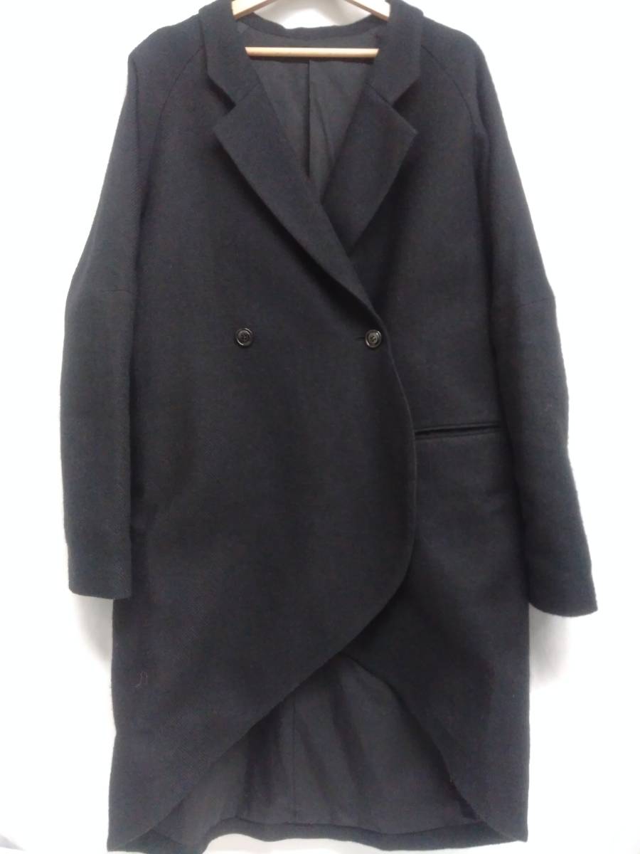 【驚きの値段で】 ha za ma ハザマ 経年真価のジャケットコート オーバーサイズ サイズフリー ブラック 通販 変形ヘリンボーン ユニセックス