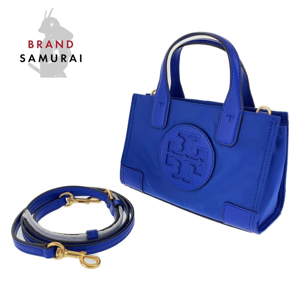 新品未使用 Tory Burch トリーバーチ ELLA MICRO TOTE ブルー ナイロン