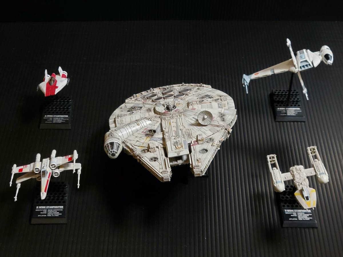  fine mold Star Wars 1/144 millenium Falcon painted final product +ef toys vehicle collection 4 machine set 