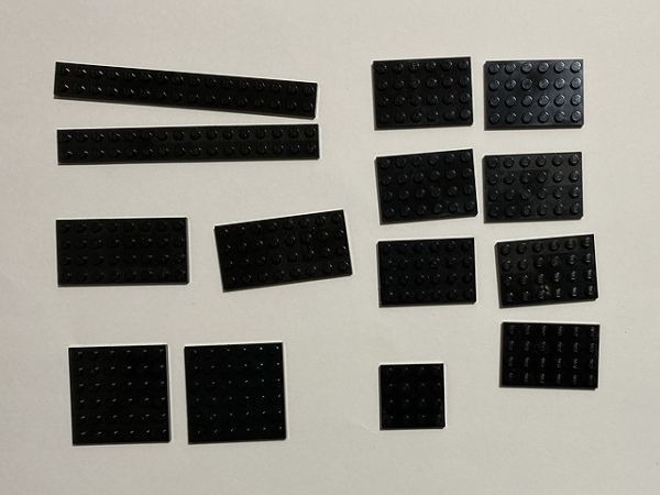 F155　LEGOバラパーツ　黒　2 x ～・大きめ　プレート系　まとめて大量㎏_画像1