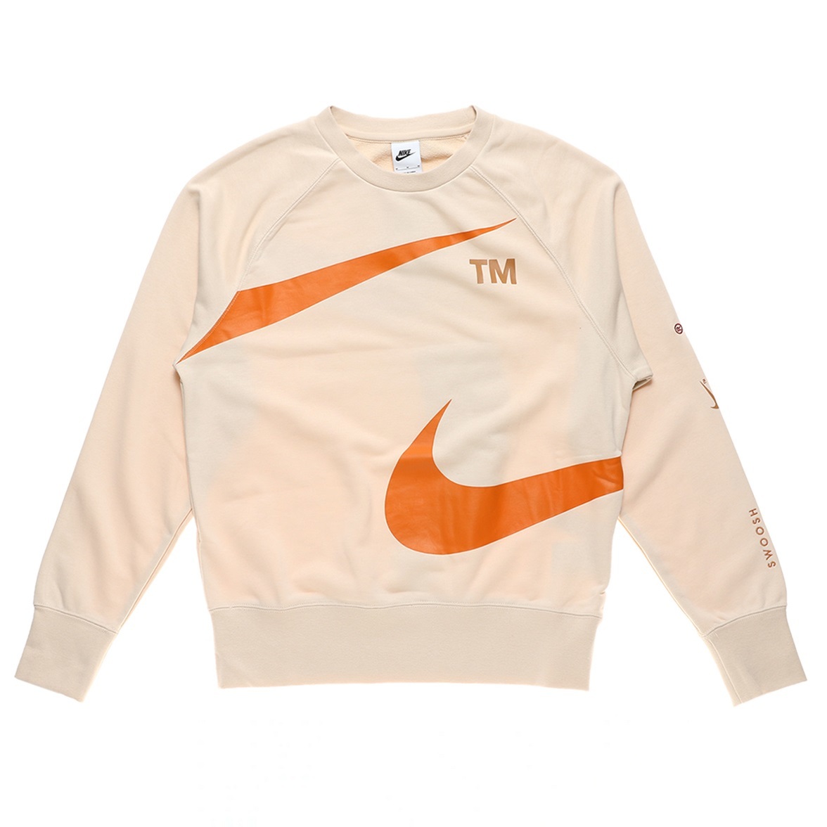 ■ナイキ スウッシュ フレンチテリー クルー スウェット ベージュ 新品 サイズS NIKE NSW SWOOSH FT CREW SWEAT DD6097-219_画像1