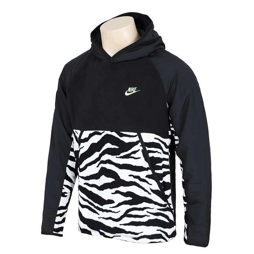 ■ナイキ スポーツウェア AOP プルオーバーフーディー フリース ゼブラ柄 新品 Lサイズ NIKE NSW AOP PULLOVER HOODIE FlEECE CZ0543-010_画像1