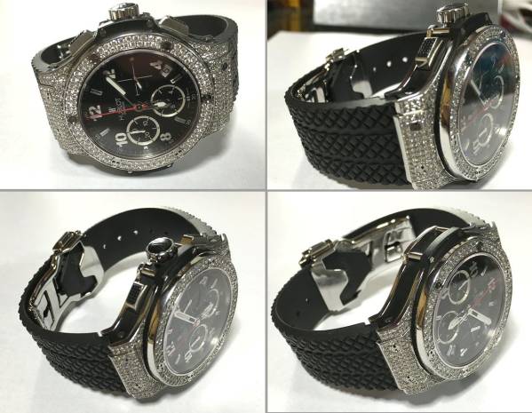 HUBLOT ウブロ ビッグバン ベゼル ラグ アフターダイヤ加工します VSダイヤモンドカスタム 44mm ブラックマジックセラミック301.SM.1770.RX