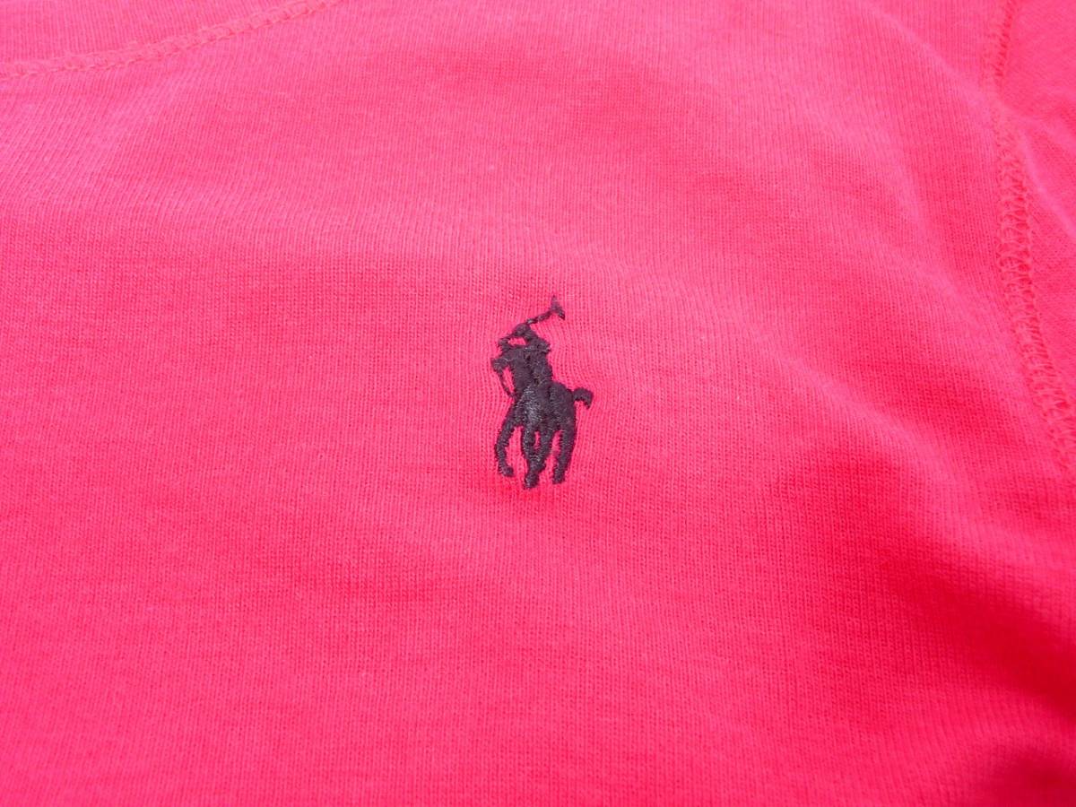 ♪ (⌒▽⌒) Ralph Lauren Polo ラルフローレン ポロ シャツ T-Shirt 長袖 Ｔシャツ 女の子 ローズピンク 可愛い 薔薇色 140 極美品 ★_画像6