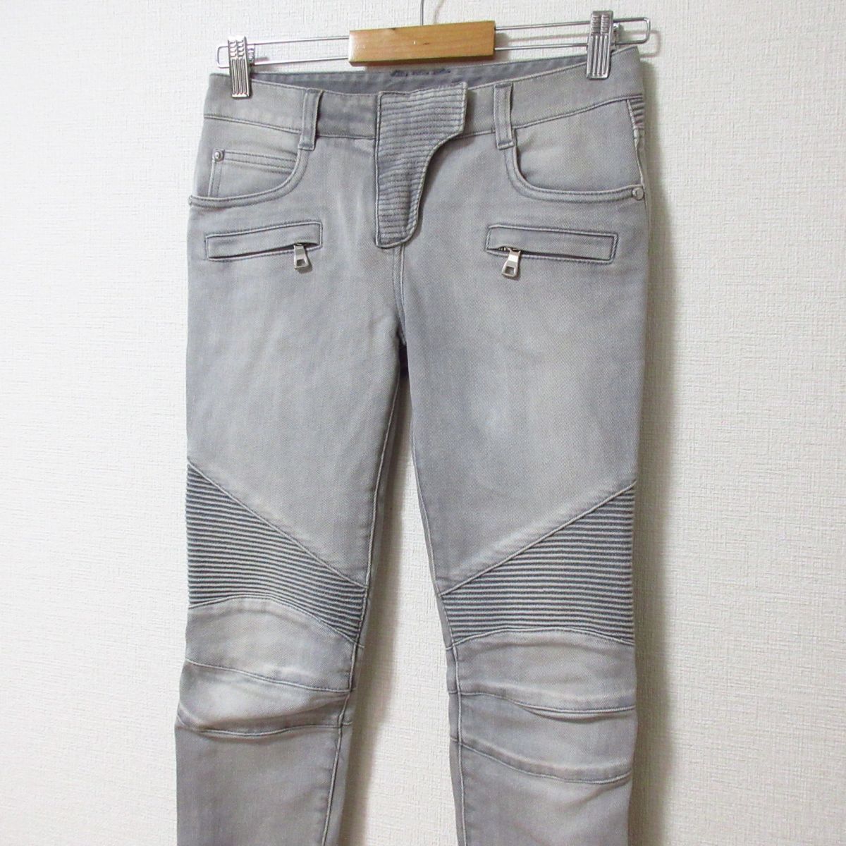 美品 クリーニング済 BALMAIN バルマン ダメージ加工 ジッパーフライ