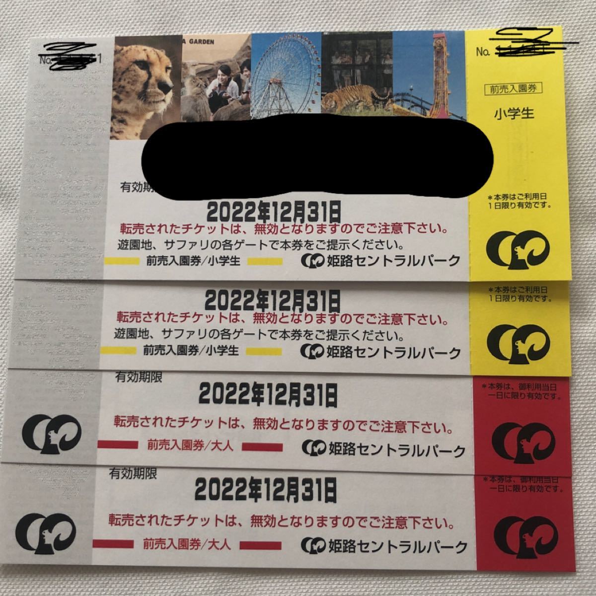 アウトレット販売品 姫路セントラルパーク入園券【大人2枚・小学生2枚