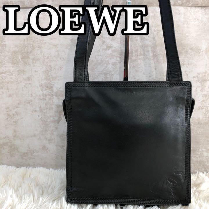 美品】LOEWE ロエベ ショルダーバッグ アナグラム ゴールド金具 裏地総