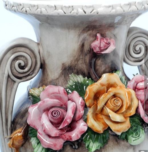 最新発見 アンティーク調イタリア輸入 薔薇ローズの花瓶 薔薇ローズ 