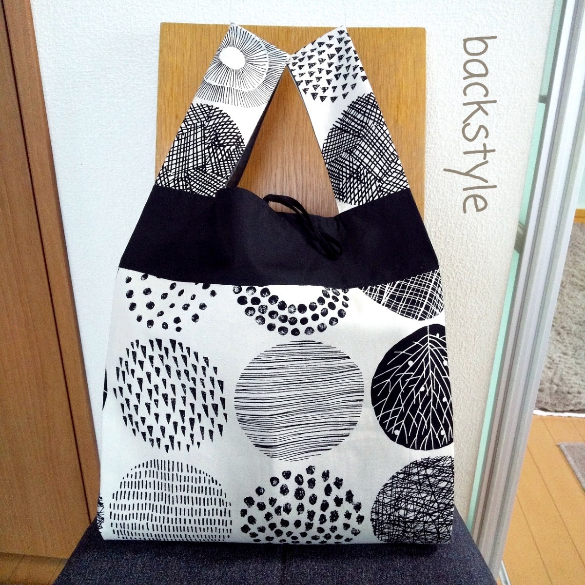北欧風ドットグレー 綿麻 エコバッグ ハンドメイド - 通販 - guianegro