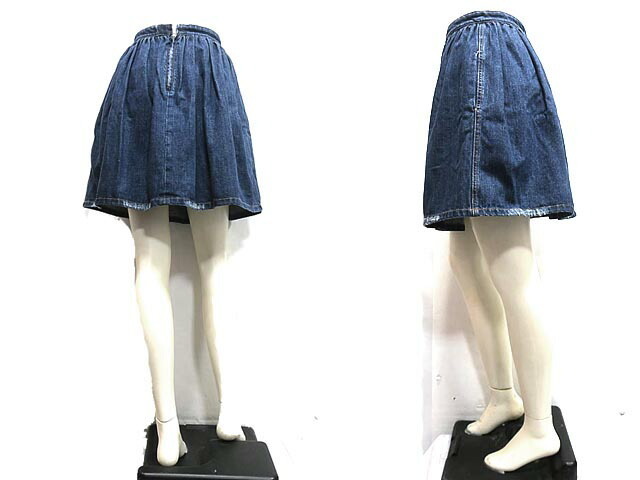 [ used ]miu miu MiuMiu skirt reti-s Denim skirt blue knees on height size 36