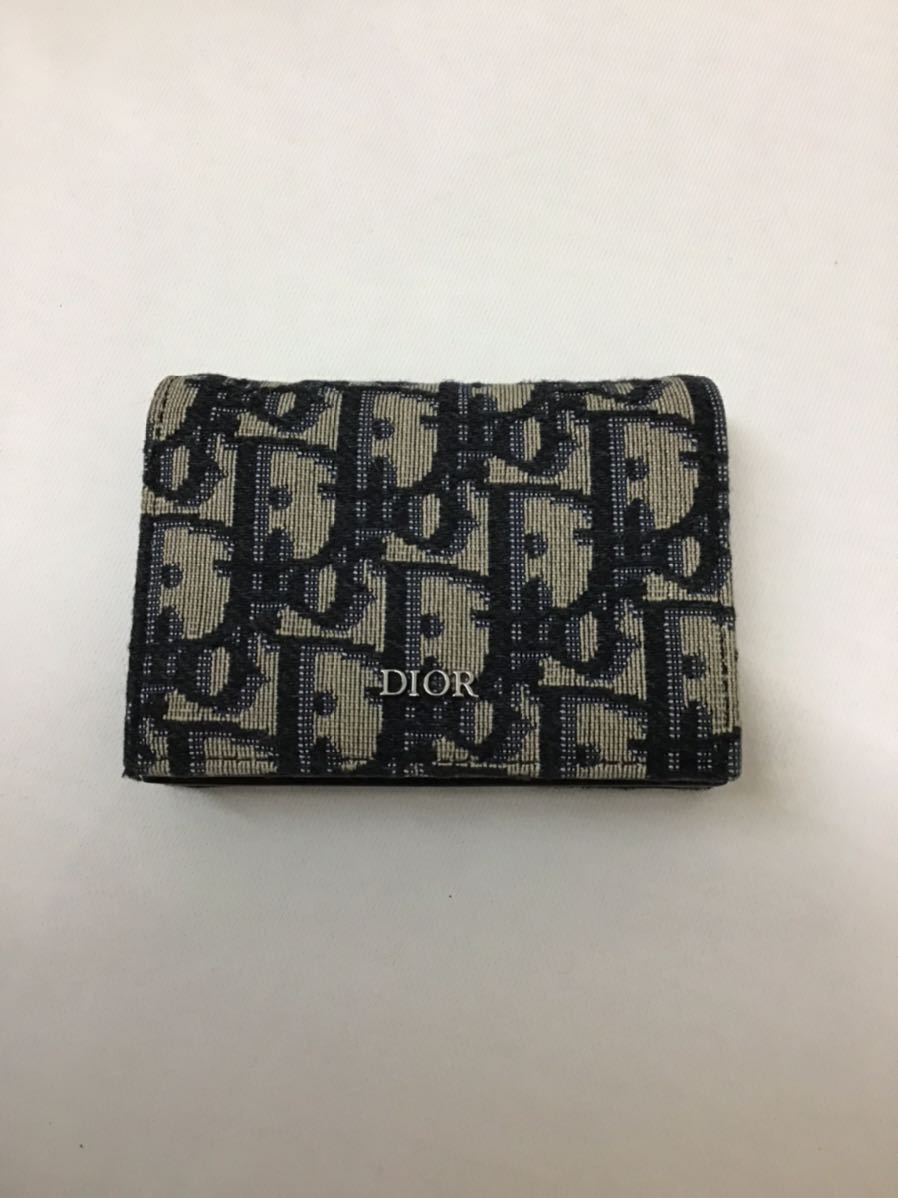 220227【Dior HOMME】ディオール オム カードケース コットン ブルー