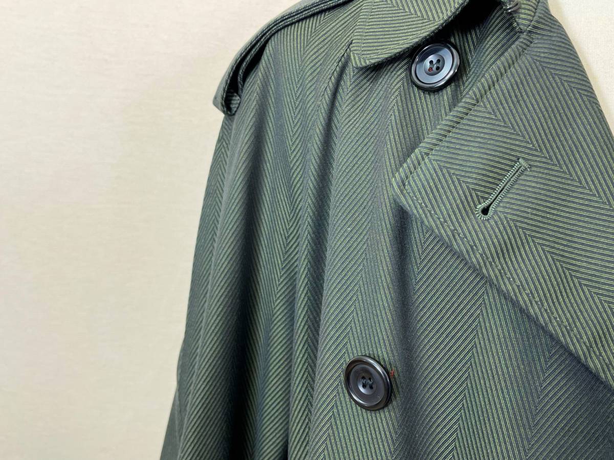  rare { Mint Condition / the first see / sphere insect }70s 80s super finest quality goods [ AQUASCUTUM cotton poly- Vintage trench coat Vintage 34SHORT Britain made ]