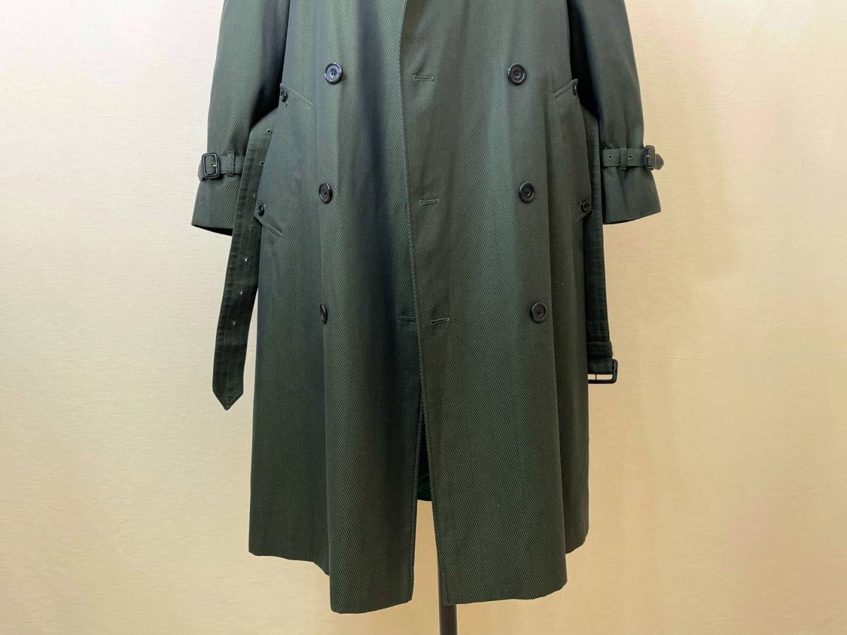  rare { Mint Condition / the first see / sphere insect }70s 80s super finest quality goods [ AQUASCUTUM cotton poly- Vintage trench coat Vintage 34SHORT Britain made ]