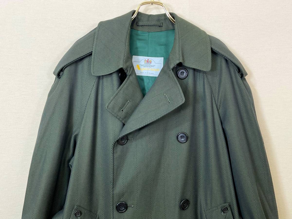  rare { Mint Condition / the first see / sphere insect }70s 80s super finest quality goods [ AQUASCUTUM cotton poly- Vintage trench coat Vintage 34SHORT Britain made ]