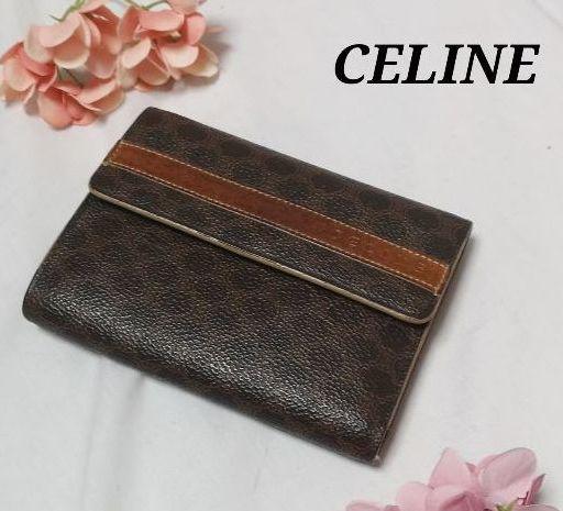 CELINE セリーヌ 折り財布 マカダム柄 レザー 男女兼用 mykitchenwitch.com