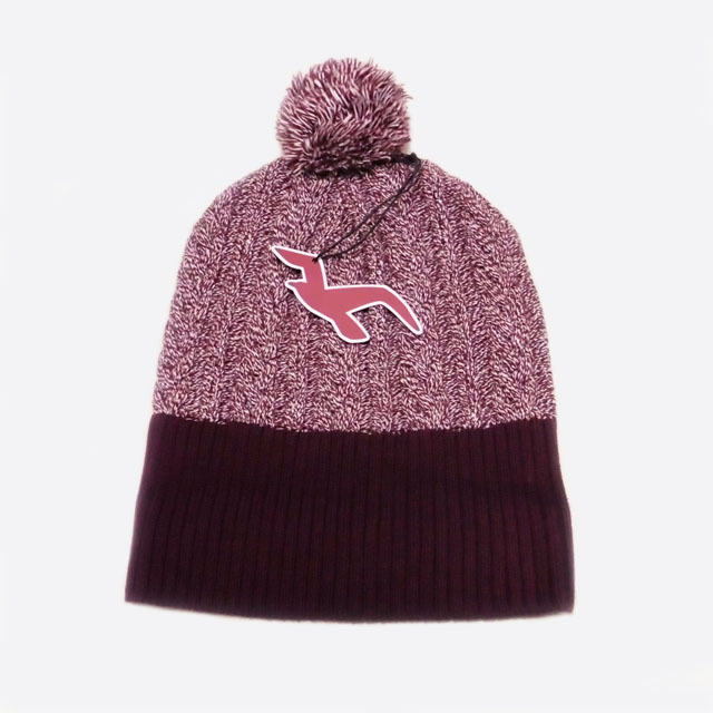 ★SALE★Hollister/ホリスター★ケーブルニットポンポンビーニー (Heather Burgundy)_画像3