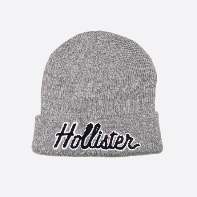 ★SALE★Hollister/ホリスター★アップリケロゴアクリルニットビーニー (Heather Grey)_画像1