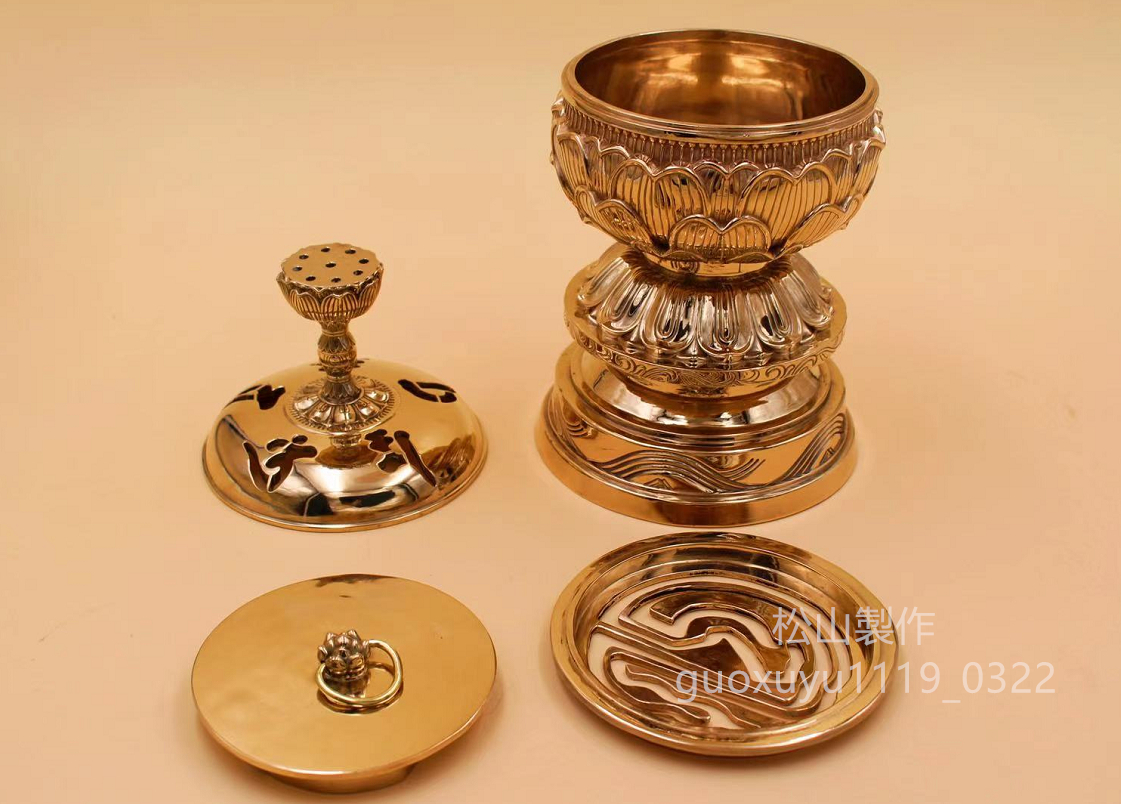 密教法具 寺院用仏具」 大悲香炉 銅製 磨き仕上げ 21cm 密教法具 寺院用仏具」 大悲香炉 銅製 磨き仕上げ 21cm