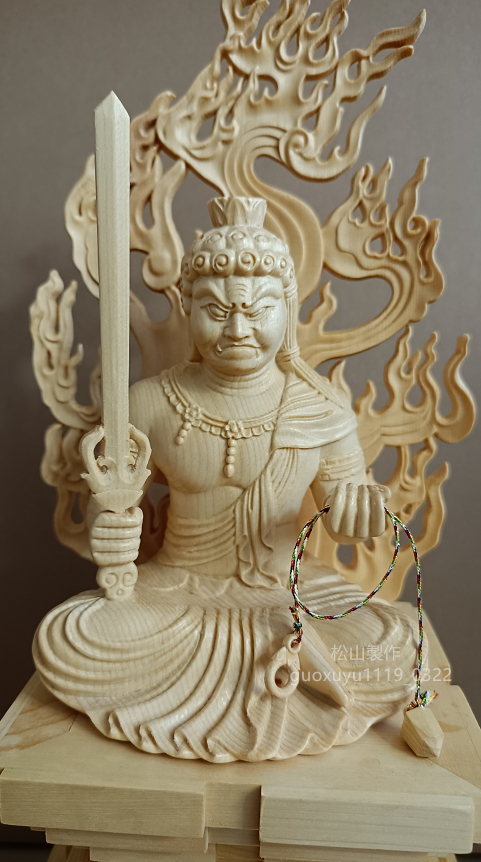 極上品 五大明王像一式 最新作 総檜材 木彫仏像 仏教美術 精密細工 仏師手仕上げ品_画像4
